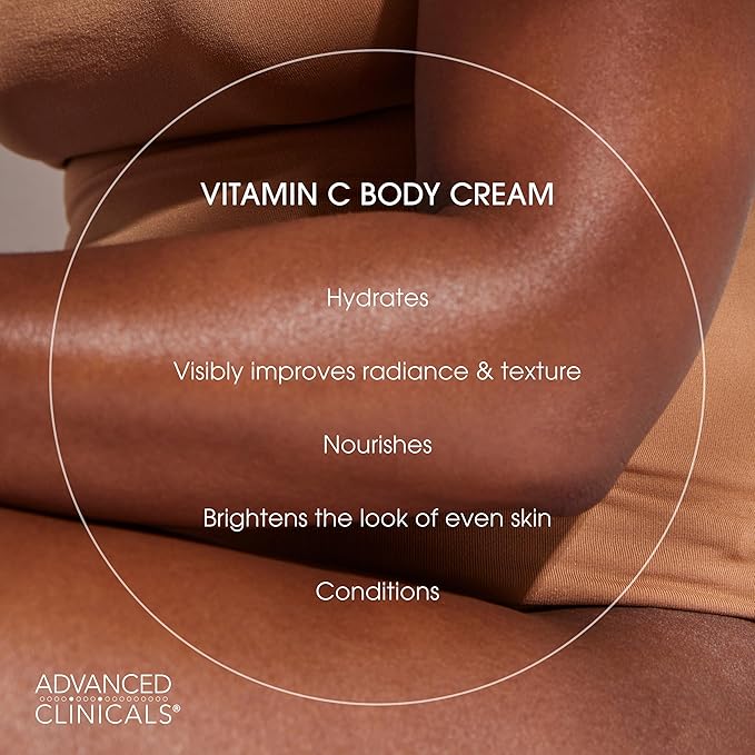 Advanced Clinicals Vitamin C + Caffeine Eye Cream Face Moisturizer With Caffeine + Vitamin C Body Cream 2pc Skin Care Set For Women & Men, 2pc