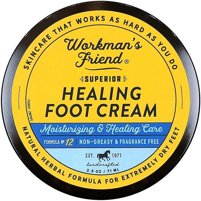 WORKMAN'S FRIEND Superior Healing Foot Cream - Intense Moisturizer - Heals Extremely Dry & Cracked Skin - 2.5 ounce