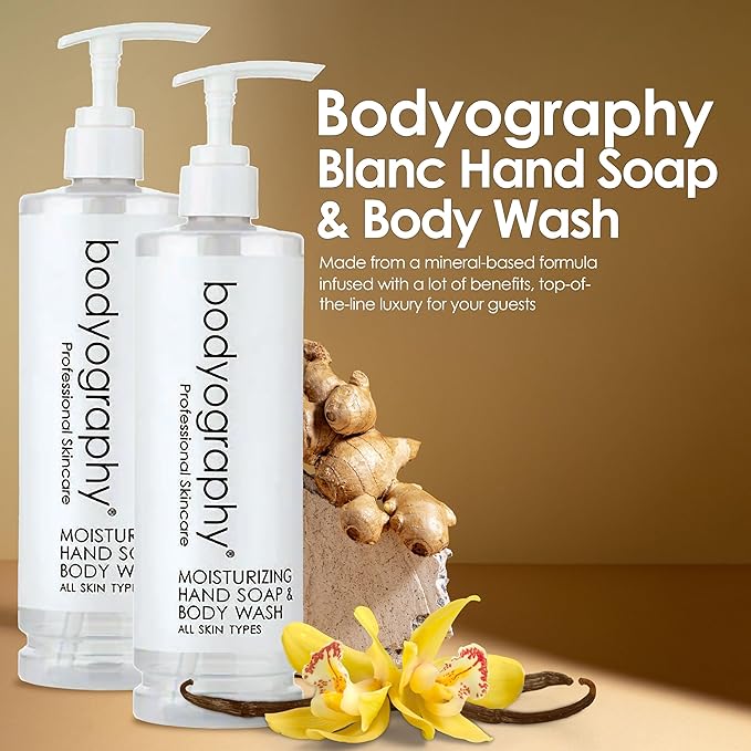 Bodyography Blanc Pump Bottle Body Wash & Hand Soap - Body Care Deep Moisture for Dry Skin