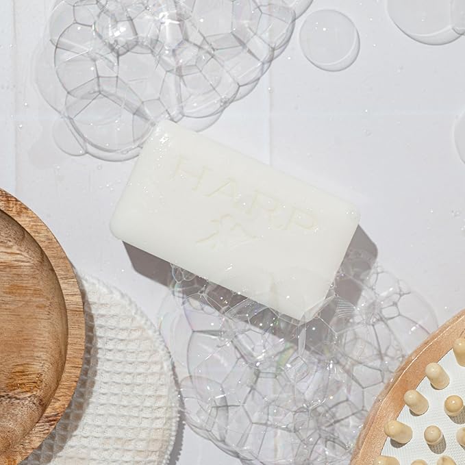 HARP pH-Balanced (5.0-6.0) Body Wash Bar. ZERO Saponified Oils. Protects Moisture Barrier. Gentle for Sensitive/Dry skin. + Shea Butter/Borage Oil. Non-Comedogenic. FRAGRANCE/masking agent FREE