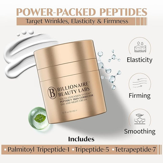 Tri-Peptide Moisturizer – Peptide Cream for Face, Hydrating, Lightweight, Non-Greasy, Promotes Collagen for Firming, Smoothing, Youthful Skin, Fragrance-Free – 1.7 oz (50ml)