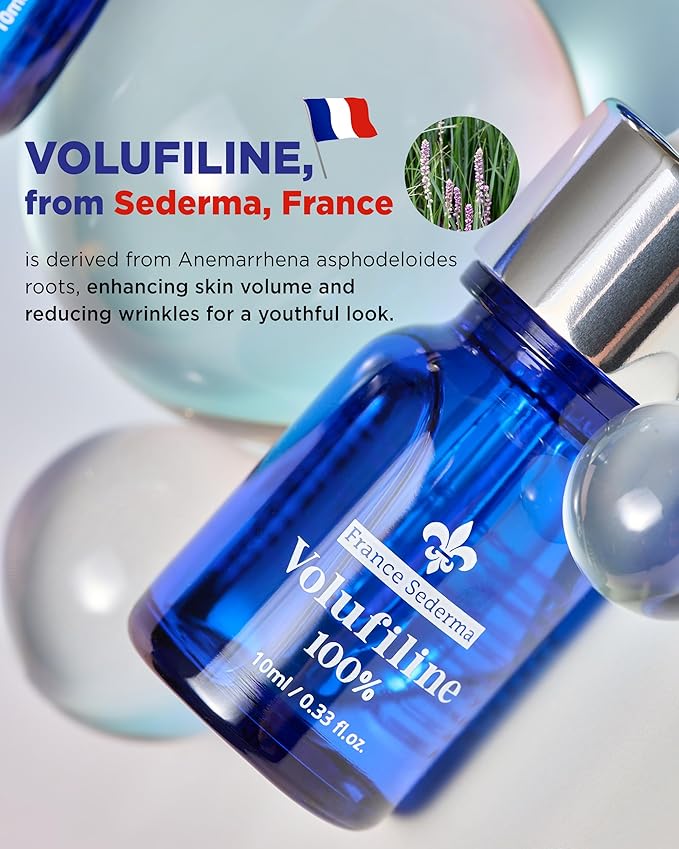 100% Volufiline Ampoules – Advanced Firming & Lifting Facial Ampoule from France Sederma, Intense Hydration & Skin Rejuvenation for Youthful, Perfect for Layering & DIY, 0.33 fl.oz (10ml) 3 Pack