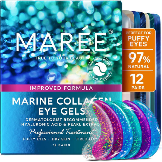 Eye Gels - Pads under Eye Patches for Puffy Eyes and Dark Circles with Collagen & Hyaluronic Acid - anti Wrinkles under Eye Masks Skincare Treatment for Puffiness & Bags - Parches Para Ojeras