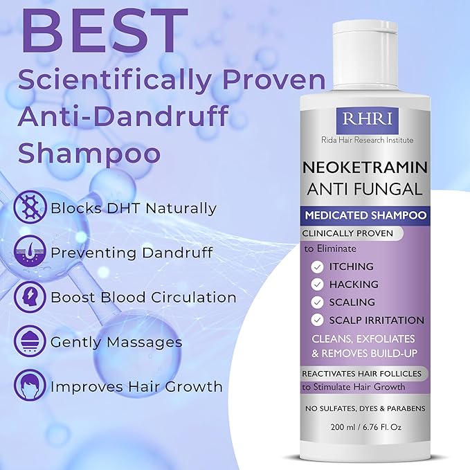 Anti Fungal Shampoo for Men & Women | Anti Dandruff, Medicated, Folliculitis Shampoo for Dry Scalp, Psoriasis, Ringworm | for Itchy, Flaky & Irritated Scalp | No Paraben & Sulphate
