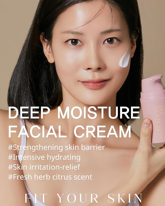 Deep Moisture Facial Cream – Ceramide Face Moisturizer for Rough and Dry Skin - Skin Soften & Glow - Skin Irritation Free - Fresh Herb Citrus Scent, 1.69 oz.