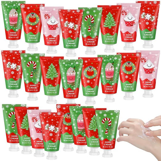 Loopeer 24 Pcs Christmas Hand Cream Gifts Bulk for Women Hand Lotion Travel Size Mini Cremas Para Manos for Dry Cracked Hands Moisturizer Cream for Stocking Stuffers Gift Xmas travel Calendar Advent