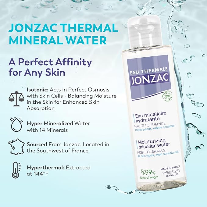 99% Organic Micellar Water - Natural Eye & Face Makeup Remover - Hydrating Thermal Water - for Sensitive Skin - Non-Toxic - Agua Micelar Orgánica - Travel Size - 3.38 Fl Oz