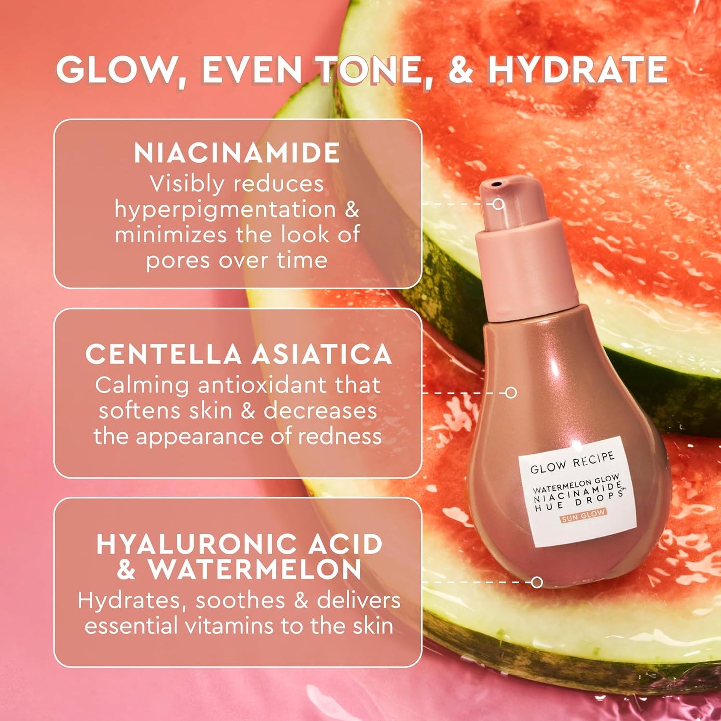 Tinted Bronzing Face Serum for Glowing Skin – Hydrating Makeup Primer & Pore Blurring Liquid Highlighter for Even Skin Tone (Sunglow, 40ml)
