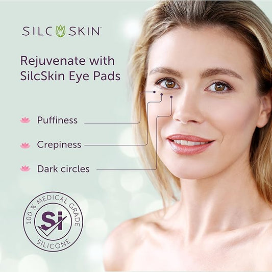 SilcSkin Silicone Eye Pads - Reusable Overnight Eye Patches, Medical-grade Silicone for Fine Lines, Crepey Skin, and Puffiness - 180 Day Supply