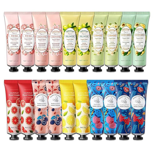 20PCS Hand Cream Gifts Set,Moisturizing Travel Size Hand Lotion for Dry Skin,Hydrating Small Hand Moisturizer for Women,Non-greasy Travel Handcream for Appreciation Gifts and Mom Gifts