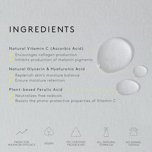 NUORI Supreme-C Serum | Brightening Vitamin C Serum, For All Skin Types, All Natural, 2 x 10 ml / 2 x 0.3 fl oz