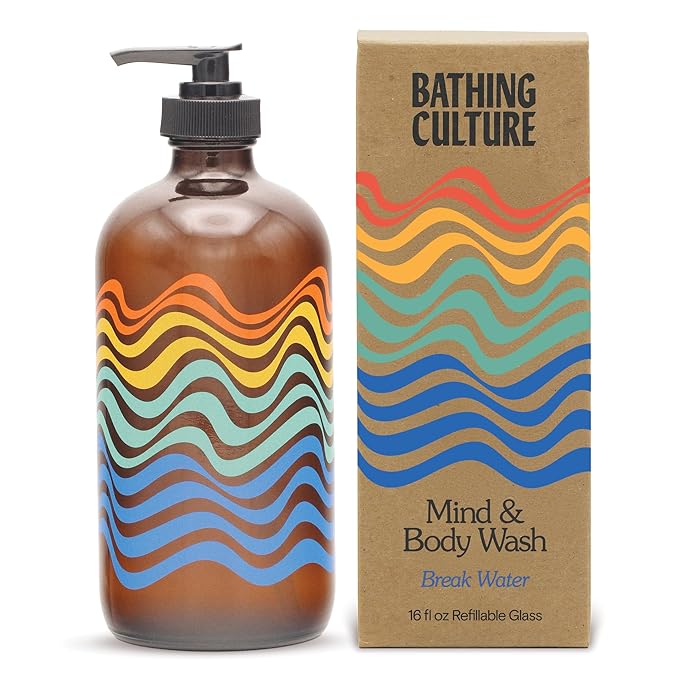 Bathing Culture, Organic Mind + Body Wash, Natural, Biodegradable, Sustainable, Vegan Personal Care, All Natural Organic Body Wash for Women and Men, 16 fl oz, Break Water Scent