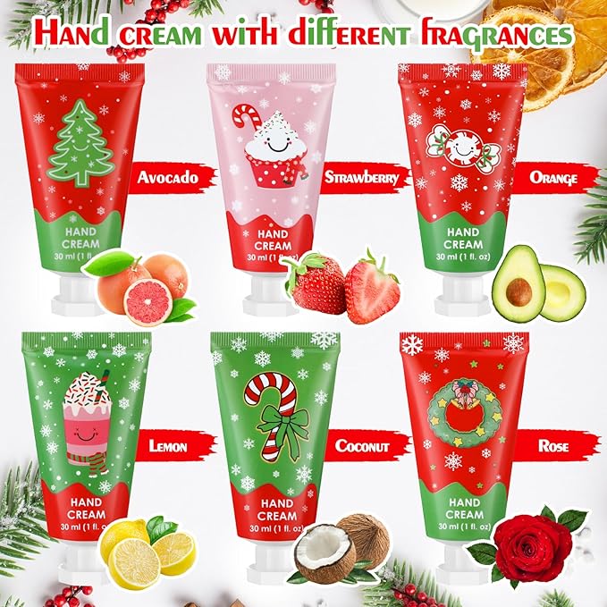 Loopeer 72 Pcs Christmas Hand Cream Gifts Bulk for Women Hand Lotion Travel Size Mini Cremas Para Manos for Dry Cracked Hands Moisturizer Cream for Stocking Stuffers Gift Xmas travel Calendar Advent
