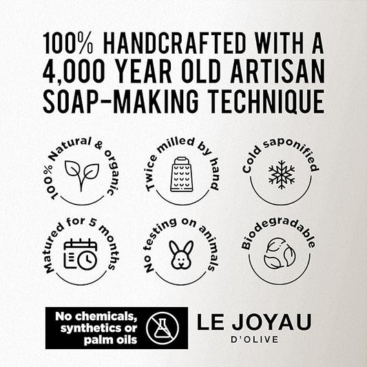LJO Fragrance-Free Soap | Minimal 3 Ingredients Soap Bar | Handmade & All-Natural | Free from Chemicals | No Titanium Dioxide | Olive Breeze | Cold Processed Soap | For All Skin Types | Pack of 1