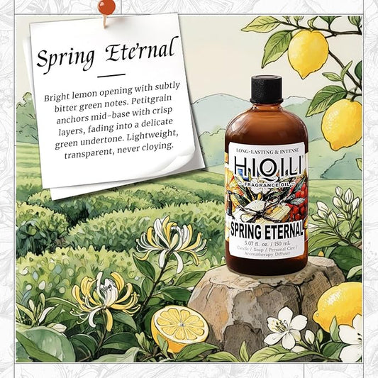 HIQILI Spring Eternal Fragrance Oil for Candle & Soap Making, Inspired by Gtal L.Chevre-feuille, Add to Air Freshener Spray, Essential Oil Diffuser, Honeysuckle - 5.07 Fl Oz
