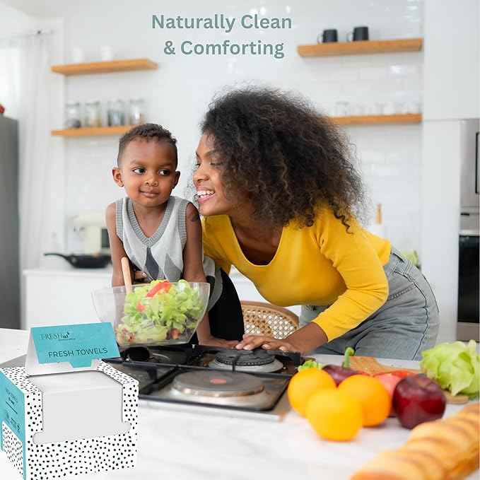 FRESH TOWELS Disposable Face Towels, Makeup Removal Face Towelettes & Dry Wipes, 50 Ct, 1 Pack