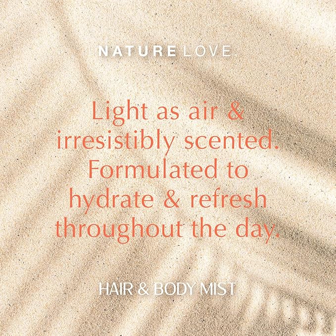 Nature Love Mango Mood Hair & Body Mist | Mango, Jasmine, Brown Sugar & Vanilla | Refreshing All-Over Spray | Cruelty Free, Made in USA (6 Fl Oz)