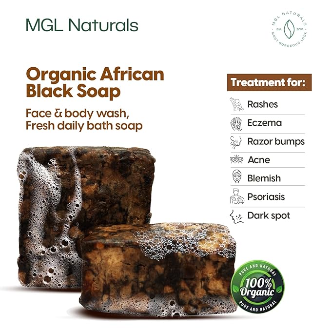 Raw African Black Soap, 1 lb.