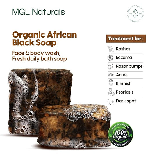 Raw African Black Soap, 1 lb.