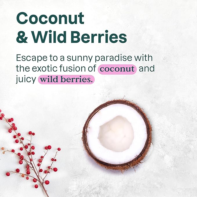 ATTITUDE Body Soap Bar, Natural Origin, Protects and Softens Dry Skin, Watercress, Indian Cress & Olive Oil, EWG Verified & Vegan, Coconut & Wild Berries, 4 Oz (Pack of 6)