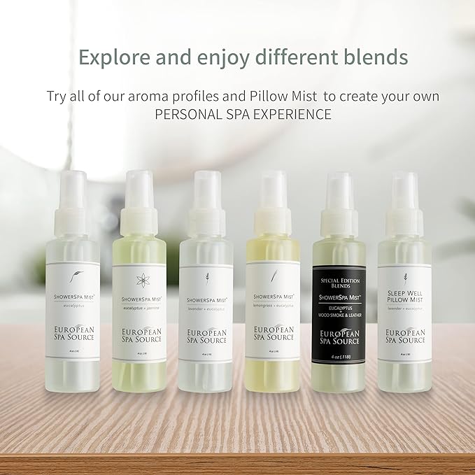 Jasmine + Eucalyptus ShowerSpa Mist Spray for Aromatherapy, At Home Spa Experience, Sinus Congestion Relief, and Tension Relief, 4 fl oz.
