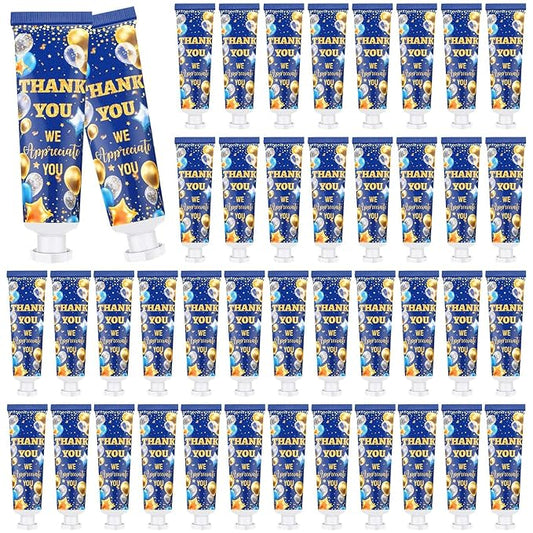 Leelosp 50 Pack We Appreciate You Gifts Bulk 2025 Thank You Hand Cream Gift Set, Travel Size Mini Hand Lotion for Staff Team Employee Appreciation Party Supplies