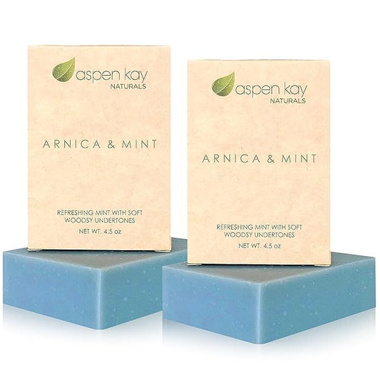 Aspen Kay Naturals Arnica Soap. With Organic Shea Butter, Arnica Oil & Pure Essential Oils. All Skin Types. Made in the USA. (2 Pack)