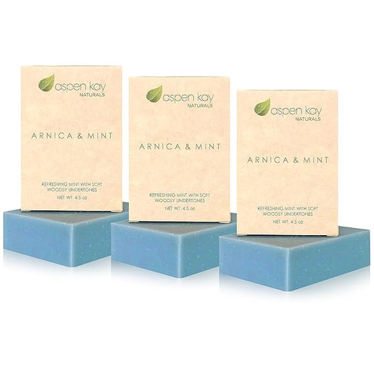 Aspen Kay Naturals Arnica Soap. With Organic Shea Butter, Arnica Oil & Pure Essential Oils. All Skin Types. Made in the USA. (3 pack)