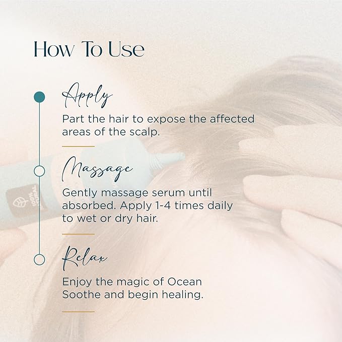 Ocean Soothe Scalp Relief Serum with Highly Concentrated Magnesium Salt for Dry and Flaky Skin, Quick Absorption, All Natural and Fragrance-Free Leave-In Scalp Treatment, 50mL