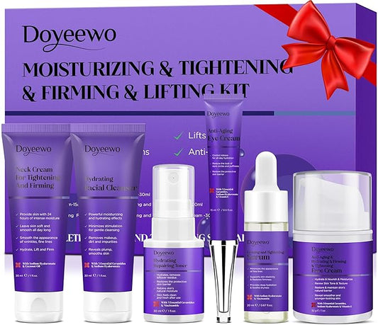 Skin Care Set,Professional Womens Teens Tighten Lift Firm Skincare,Hydrate Anti-Aging Facial Skin Care Routine Kit Travel Gift Set,Birthday Christmas Secret Santa Gifts for Women Teenage Girl Wife Mom