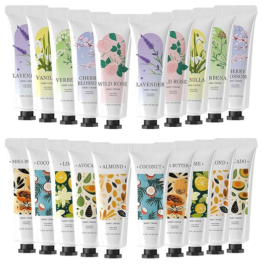 Green Canyon Spa 20 Pack Hand Lotion, Mini Hand Cream, Travel Size Lotion for Women, Teacher Gifts, Bridesmaid Gifts and Bachelorette Party Favors.