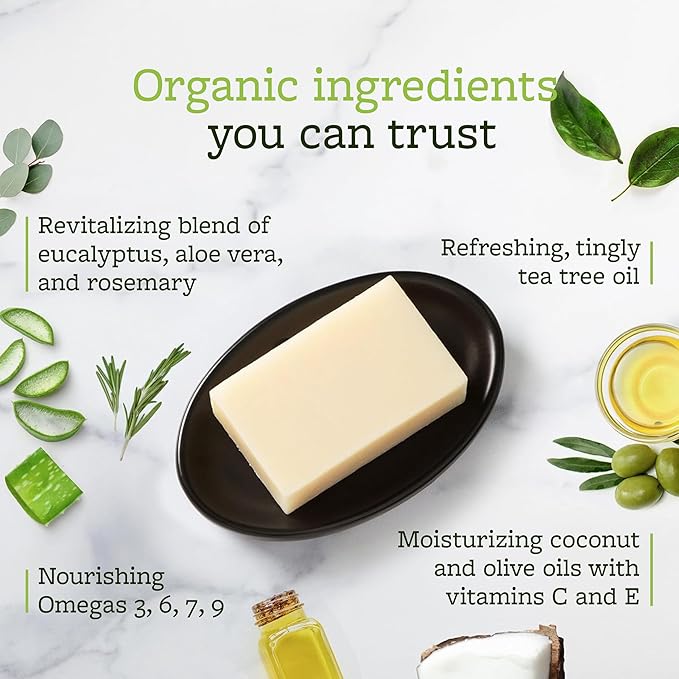 Truremedy Naturals Remedy Soap for Men, Women - Tea Tree Oil Bar includes Peppermint, Eucalyptus - for Foot, Body, All Skin Types - Pack of 5