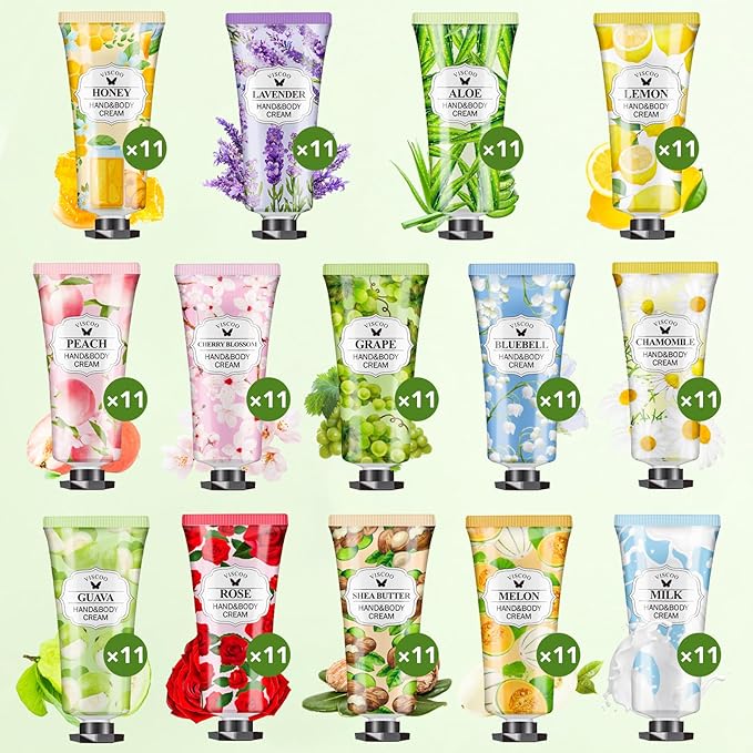 154 Pack Hand Cream Gifts Set for Women, Bulk Hand Lotion for Birthday Gifts for Women, Bridesmaid Gifts, Thank You Gifts, Party Favors, Mini Moisturizing Hand Lotion Travel Size for Dry Cracked Hands