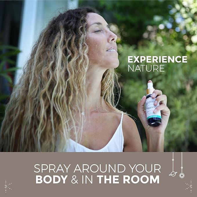 BALIPURA Pure Love Aura Spray - Organic Jasmine & Ylang Ylang Essential Oils - Attraction Mist with Quartz Crystals - Aromatherapy Room Spray for Abundance, Cleanse, and Self-Love