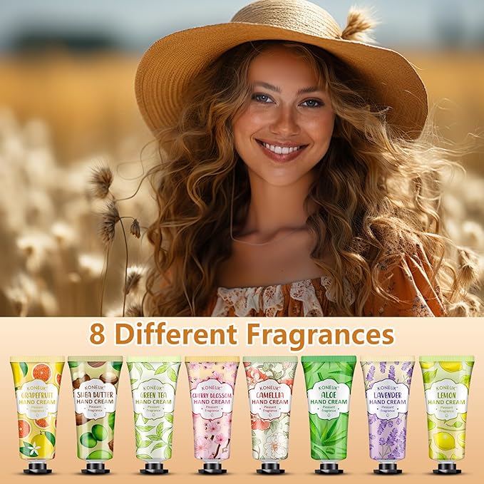 8 Pack Hand Cream Set For Women, Bridesmaid Gifts, Wedding Favors, Bulk Hand Lotion Travel Size for Dry Cracked Hands, Moisturizing Hand Cream for Thank You Gifts and Birthday Gifts