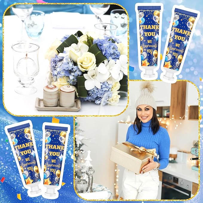 Leelosp 50 Pack We Appreciate You Gifts Bulk 2025 Thank You Hand Cream Gift Set, Travel Size Mini Hand Lotion for Staff Team Employee Appreciation Party Supplies