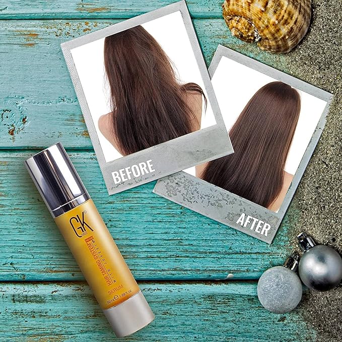 GK HAIR Global Keratin 100% Organic Argan Oil Frizz Control Serum (10ml) & (100ml) for Smoothing Nourishing Heat Protection – Enhance Shine & Restore Healthy Radiance