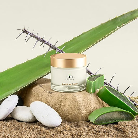 Restoring Face Cream (65g/2.3oz Glass Jar) | Facial Moisturizer w/Aloe Vera, Jojoba, Avocado | Natural, Clean, Botanical Skincare for Women