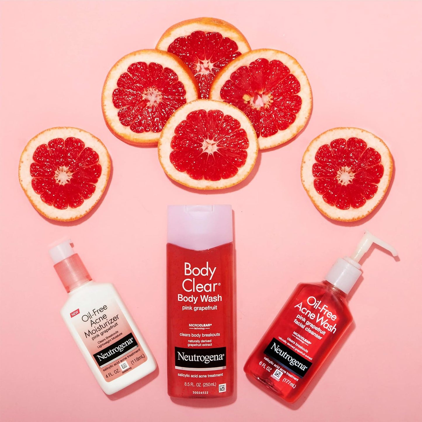Oil-Free Acne Moisturizer with 0.5% Salicylic Acid – Pink Grapefruit Face Lotion for Acne-Prone Skin, Non-Greasy & Non-Comedogenic, 4 Fl. Oz