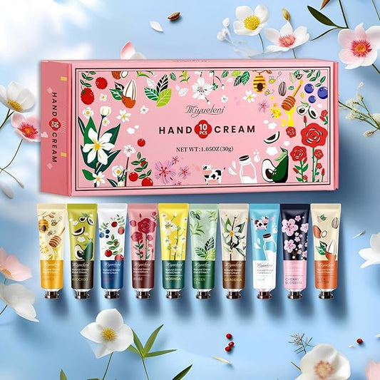10 Pack Hand Cream Gift Set, Natural Plant Scents Moisturizing Hand Lotion, Gifts for Women, Birthday, Mother's Day, Valentine's Day, Christmas, Thank you Gifts，Travel Size 30ml