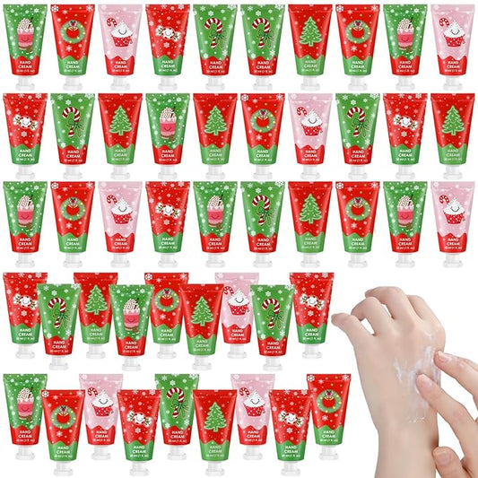 Loopeer 48 Pcs Christmas Hand Cream Gifts Bulk for Women Hand Lotion Travel Size Mini Cremas Para Manos for Dry Cracked Hands Moisturizer Cream for Stocking Stuffers Gift Xmas travel Calendar Advent