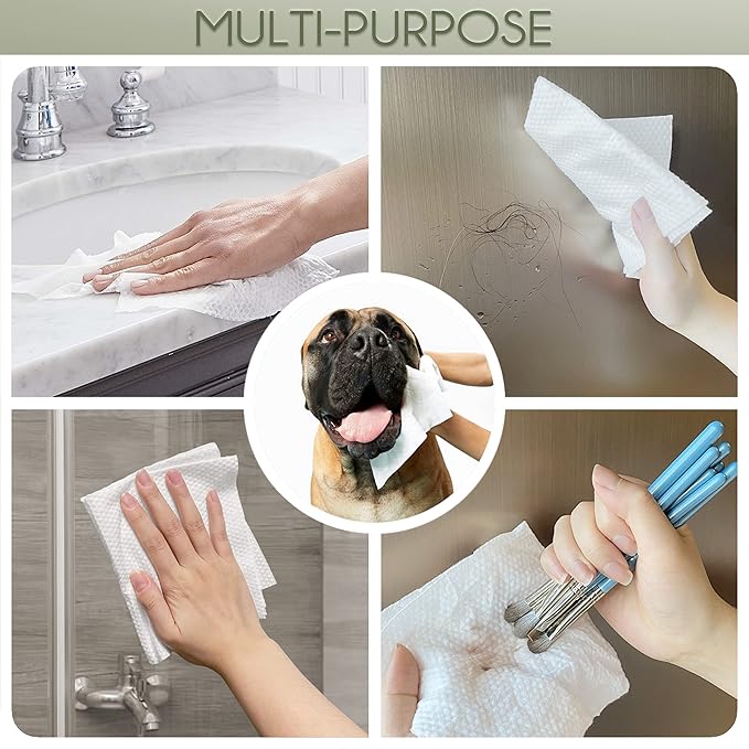 Disposable Face Towel Biodegradable Large Dry Face Wipes 240 Count/4 Box Extra Thick Soft Clean Facial Towels for Sensitive Skin, Makeup Removing, Facial Cleansing, Nursing, Travel, 10"×12"