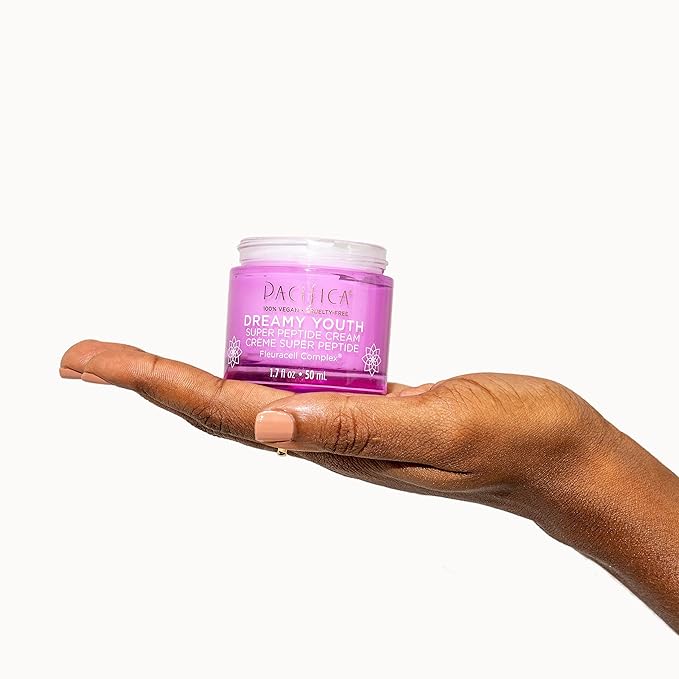 Pacifica Dreamy Youth Super Peptide Cream – Daily Anti-Aging Moisturizer with Concentrated Peptides & Floral Stem Cells, Hydrating Face Cream for Fine Lines & Wrinkles, Rejuvenates & Restores, Vegan