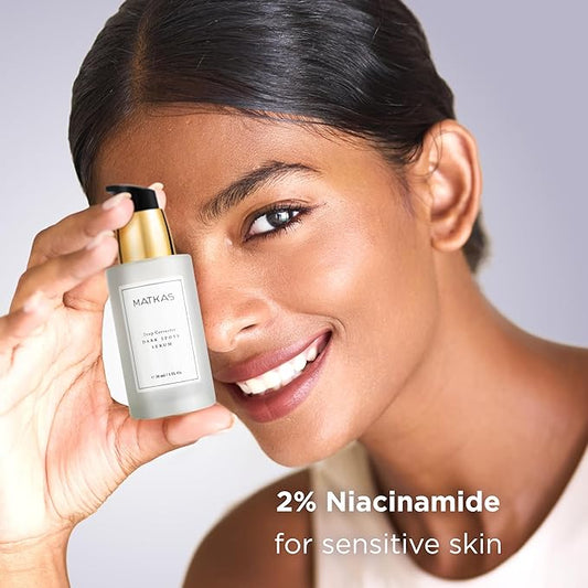 MATKAS Korean Deep Corrector Dark Spots Serum for Face - 1 Fl. Oz. with 2% Niacinamide Serum for Uneven Skin Tone and Sensitive Skin, Korean Skin Care Treatment, Brightening Dark Spots Remover