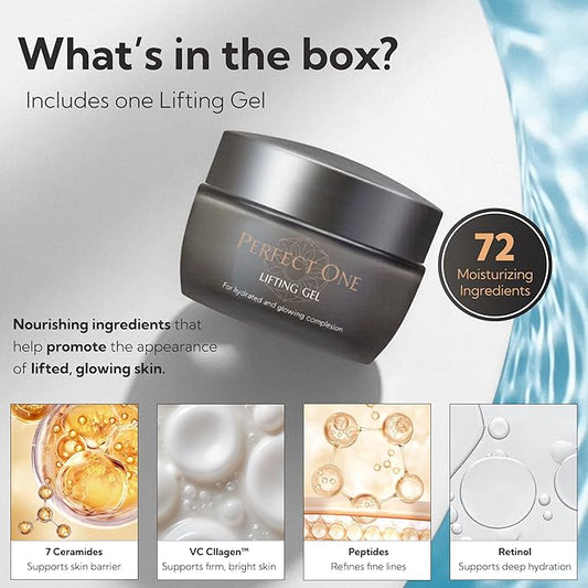 PERFECT ONE Lifting Gel - All-in-One Skin Care, Face Serum, Gel Moisturizer - With VC Collagen, Niacinamide, Retinol, and Hyaluronic Acid - Helps The Skin Appear Firmer and Moisturized, 50g