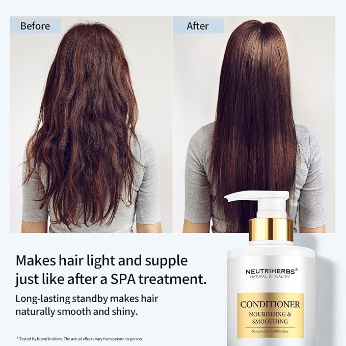 Neutriherbs Hair Conditioner for Dry, Frizzy Hair,Smoothing and Nourishing Hair Conditioner with Argon Oil,Sweet Almond Oil,Avocado Oil - 16.9 Fl Oz