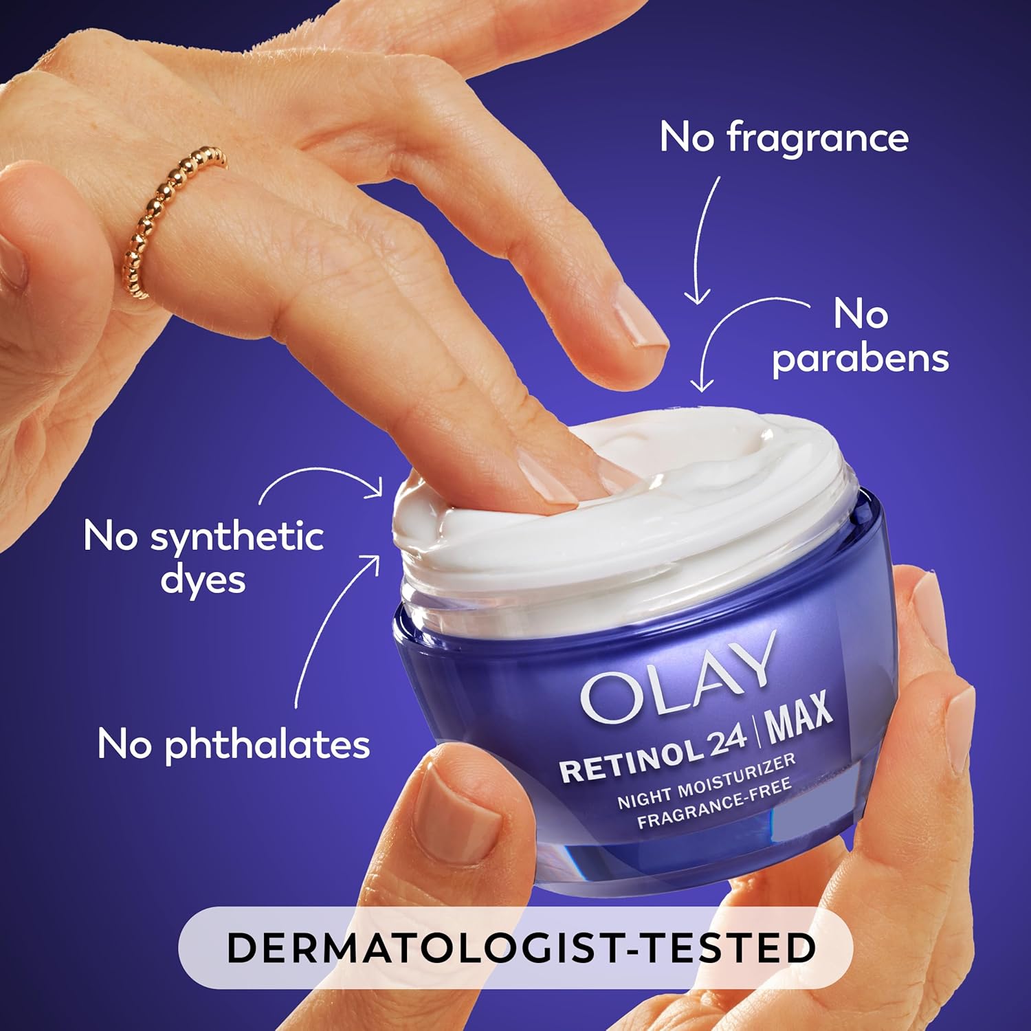 Retinol Face Moisturizer for Women – 24 MAX Anti-Aging Night Cream with Peptides & Glycerin, Fragrance-Free & Non-Greasy – Hydrating, Firming, Anti-Wrinkle Skincare for Fine Lines, 1.7 oz