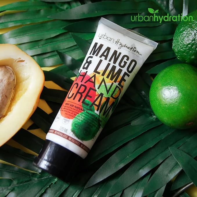 Urban Hydration Rejuvenate & Nourish Mango & Lime Hand Cream – Moisturizing Hand Cream for Dry and Rough Skin, Prevents premature aging, Sulfate, Paraben, and Silicone-Free, For All Skin Types, 4oz