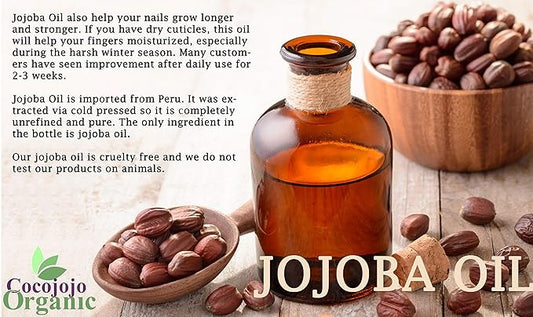 Dr Joe Lab Jojoba Oil Organic, for Hair Growth, Skin, Face, 100% Pure Natural, Cold Pressed, Deep Moisturizing Anti-Aging, Essential Oils - 8 Fl Oz