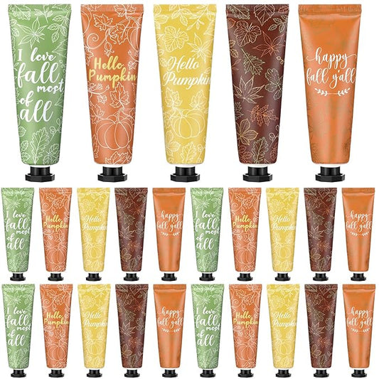 20 Pcs Fall Hand Cream Bulk, Mini Pumpkin Lotion, 30ml Natural Botanical Fragrance Fall Lotion for Chapped Hands, Thanksgiving Favors, Employee Gifts, Baby Shower, Travel, Work, Team, Staff